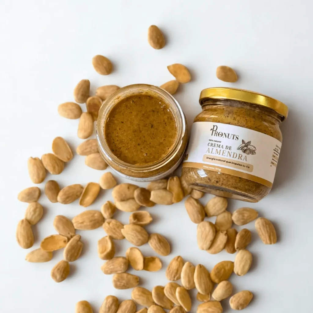 Crema de almendra artesanal. Crema de almendra natural.