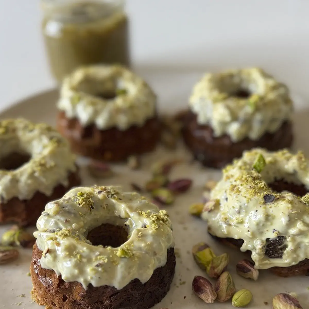 donuts saludables con crema de pistacho
